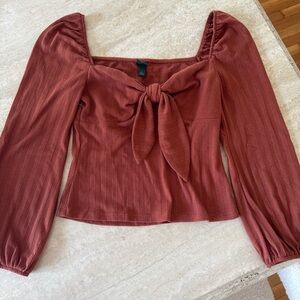 Wild Fable Rust Bow Detail Blouse